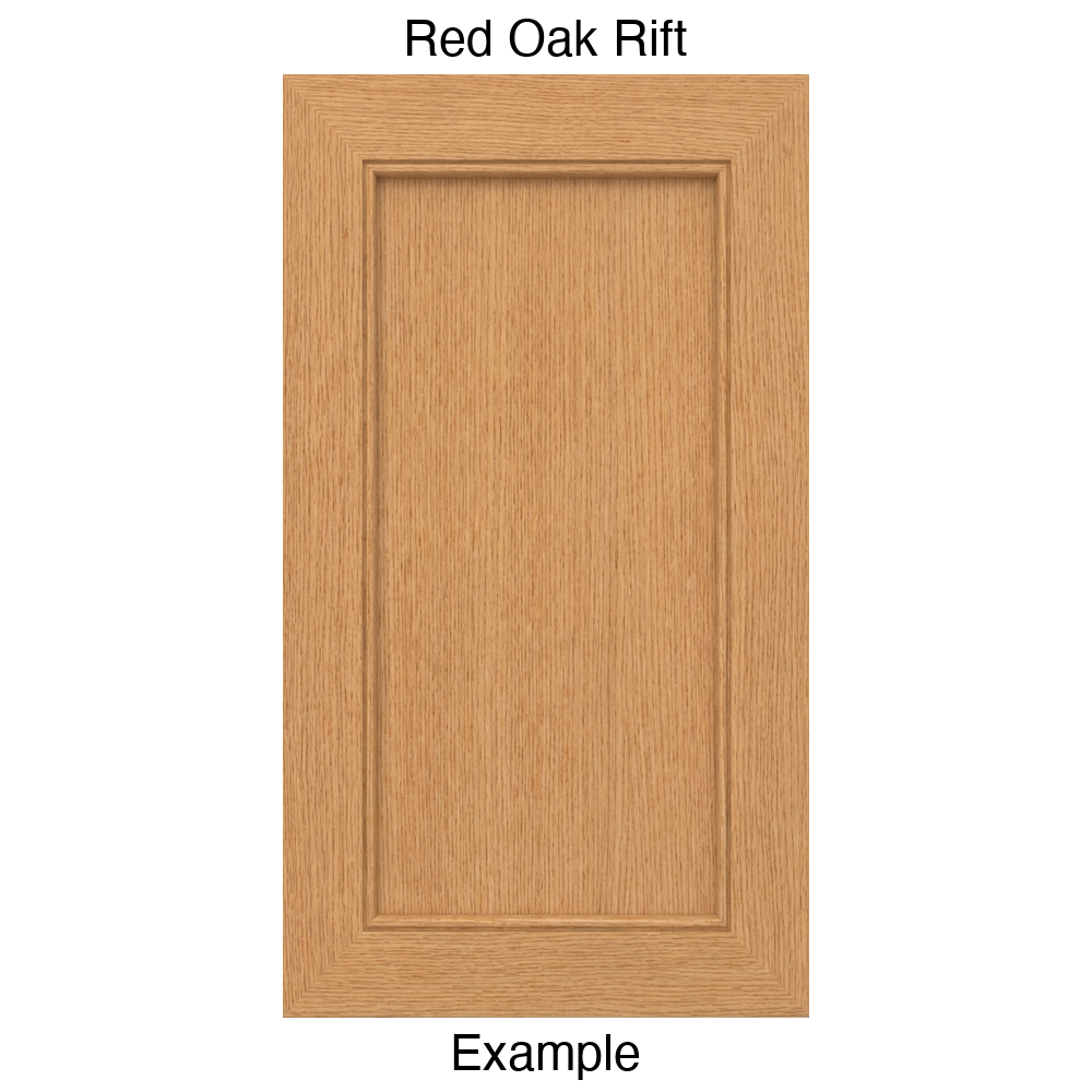 Estrella Recessed Panel Cabinet Door in Red Oak Rift