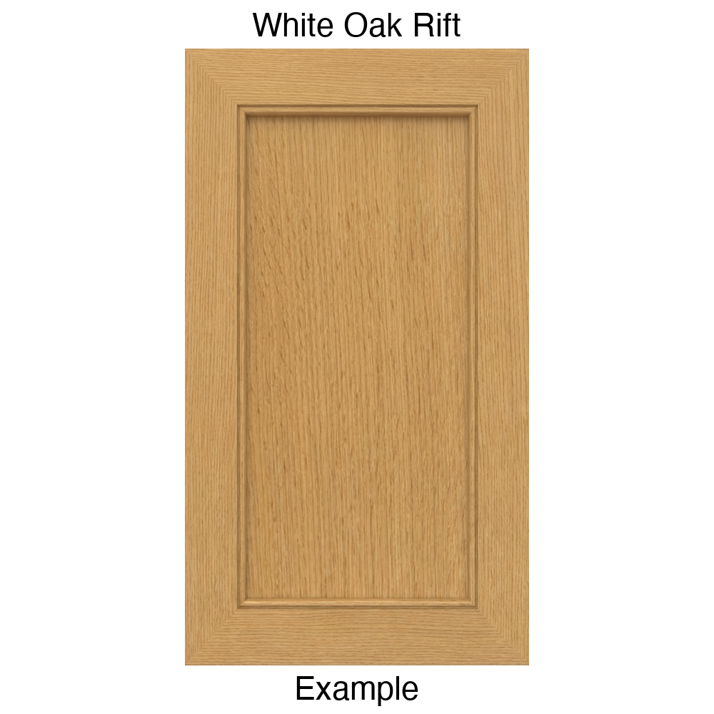 Estrella Recessed Panel Cabinet Door in White Oak Rift