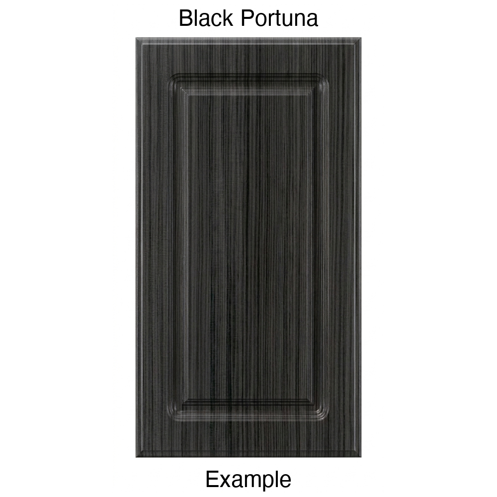 FC712 Raised Panel Thermofoil Cabinet Door in Black Portuna