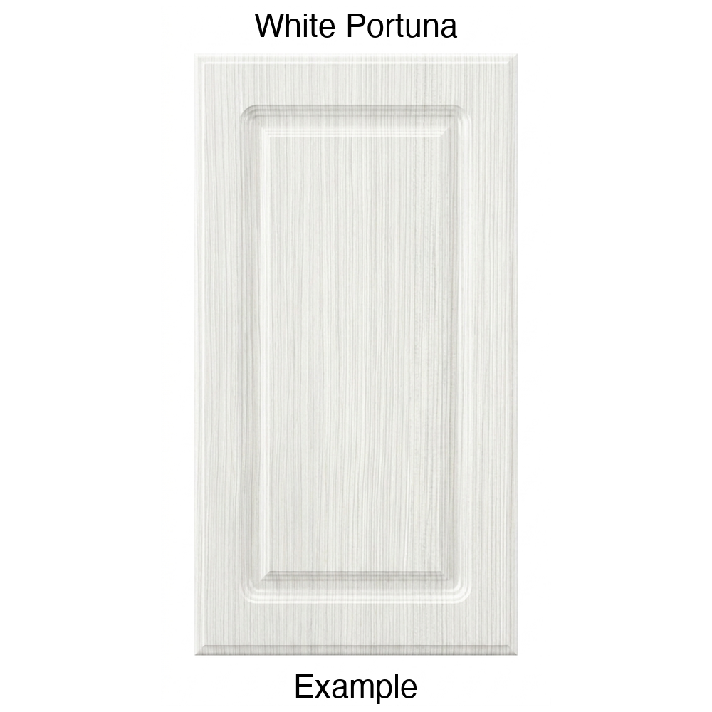 FC712 Raised Panel Thermofoil Cabinet Door in White Portuna