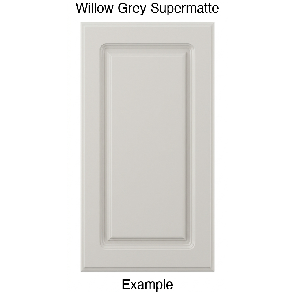FC712 Raised Panel Thermofoil Cabinet Door in Willow Grey Supermatte