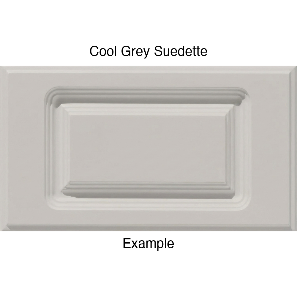 FC714 Thermofoil Drawer Front, Routed, in Cool Grey Suedette