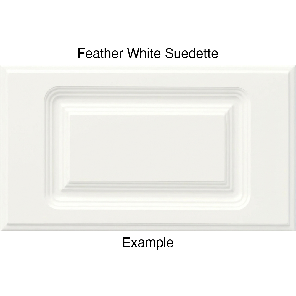 FC714 Thermofoil Drawer Front, Routed, in Feather White Suedette