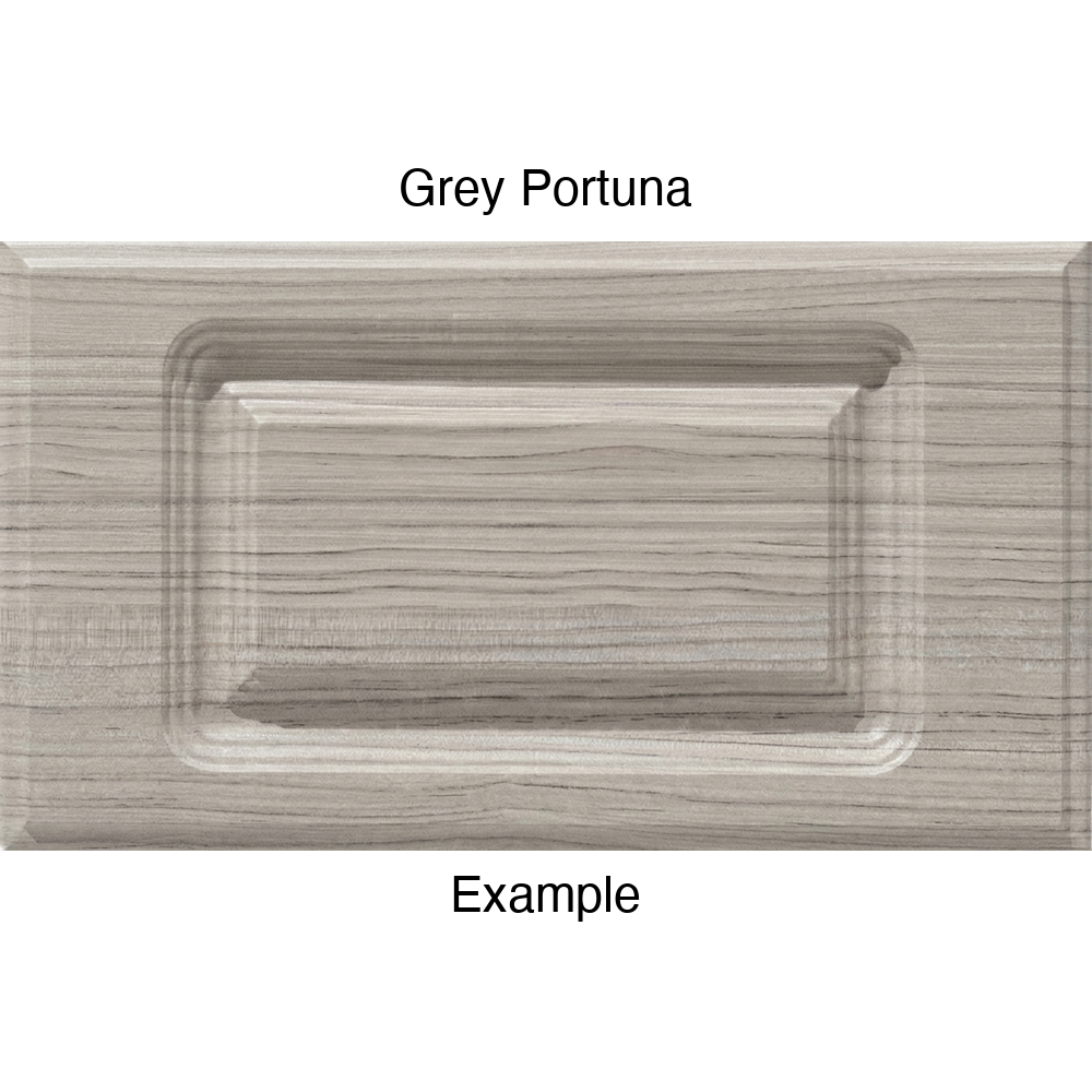 FC714 Thermofoil Drawer Front, Routed, in Grey Portuna