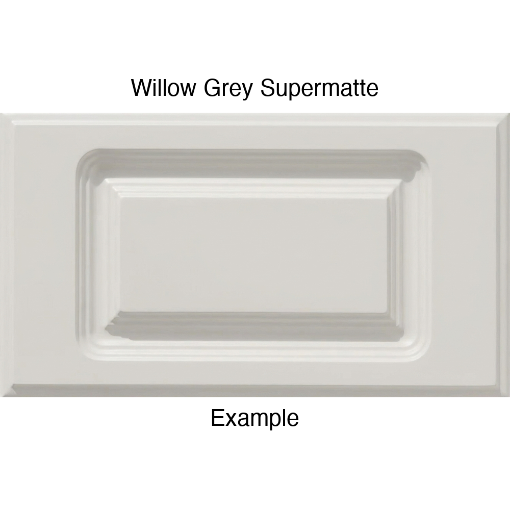 FC714 Thermofoil Drawer Front, Routed, in Willow Grey Supermatte