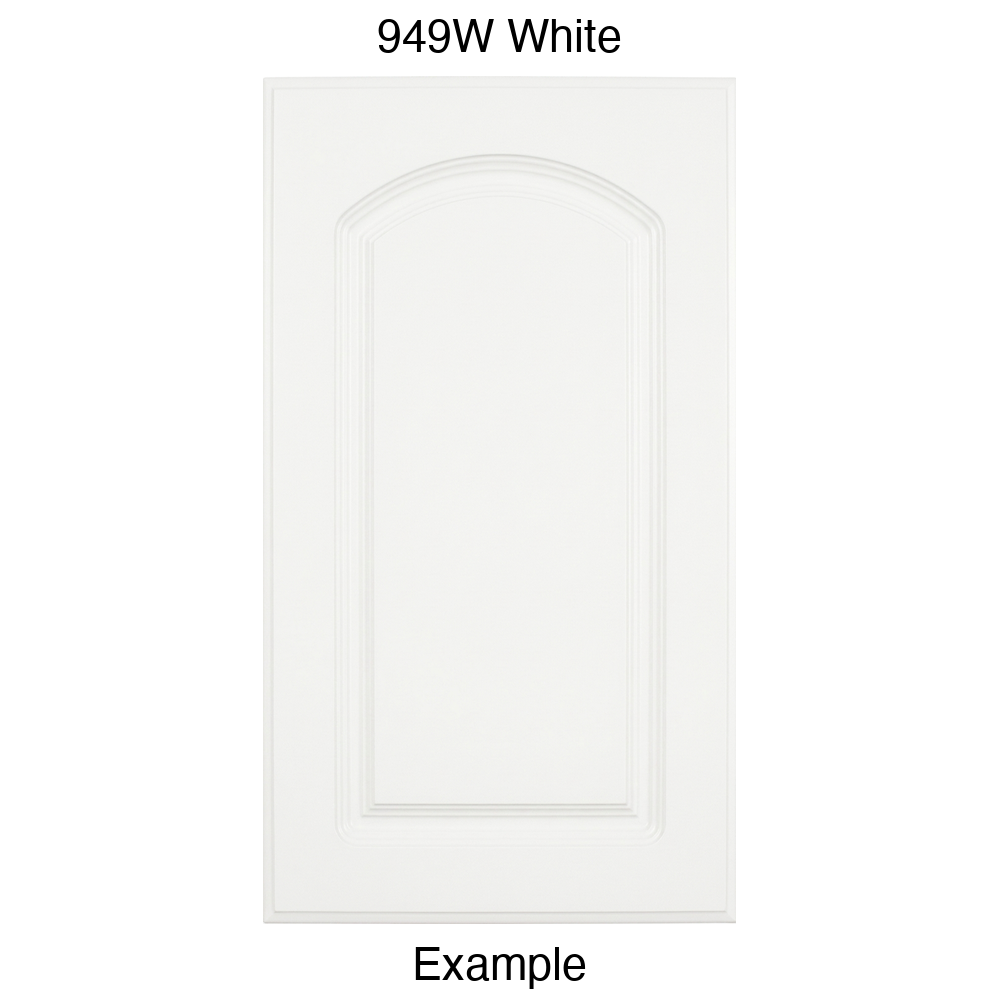 FC716 Arched Raised Panel Thermofoil Cabinet Door in 949W White