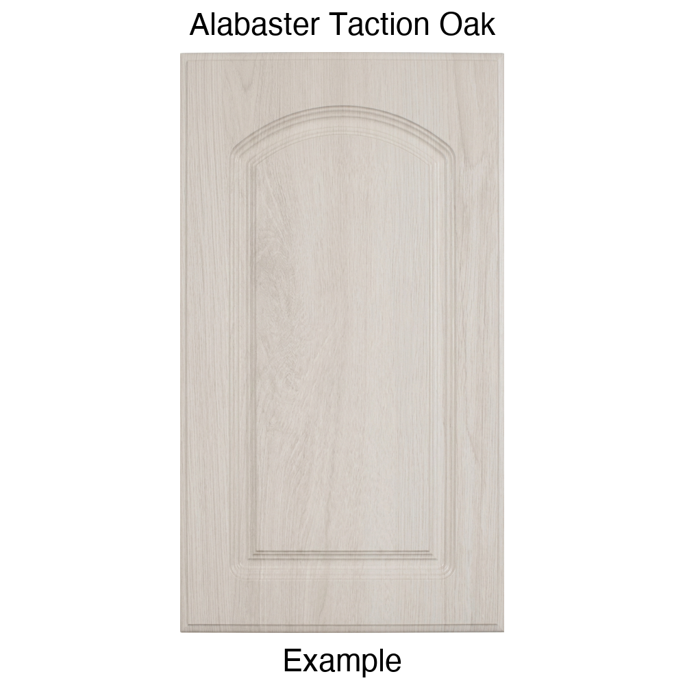FC716 Arched Raised Panel Thermofoil Cabinet Door in Alabaster Taction Oak