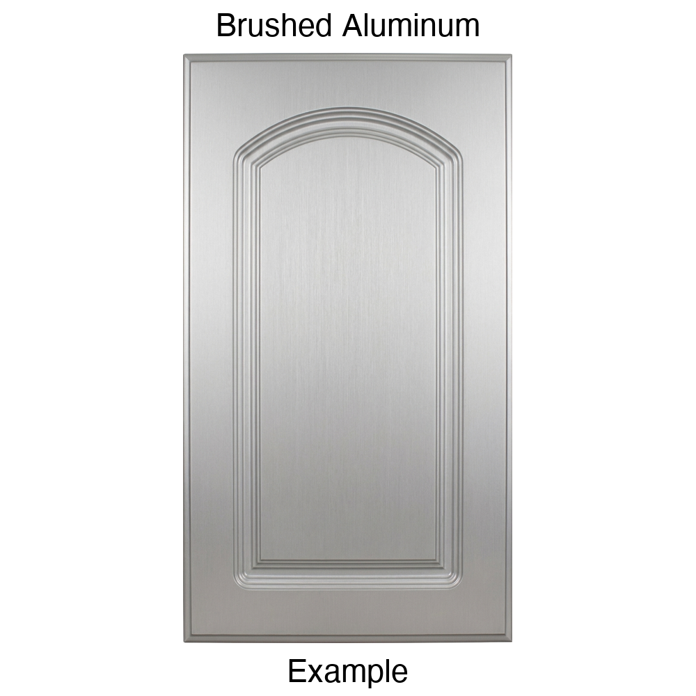 FC716 Arched Raised Panel Thermofoil Cabinet Door in Brushed Aluminum
