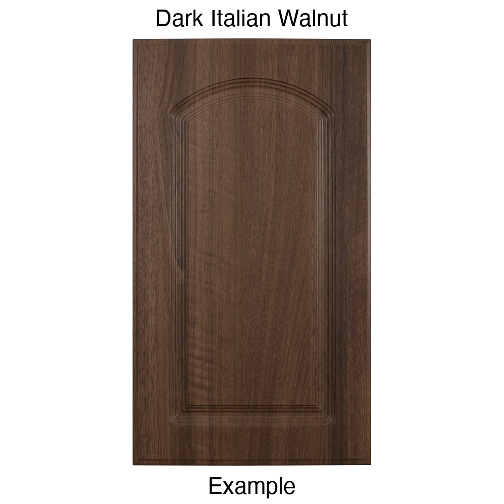 FC716 Arched Raised Panel Thermofoil Cabinet Door in Dark Italian Walnut