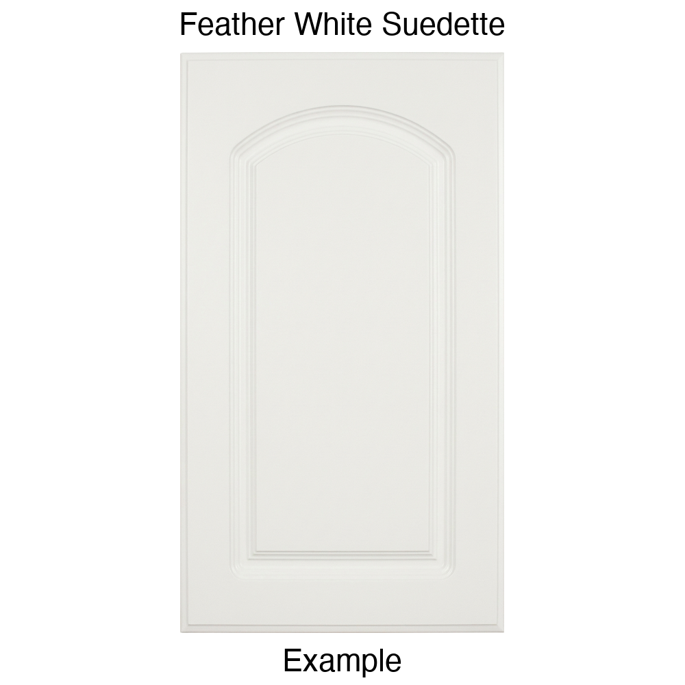 FC716 Arched Raised Panel Thermofoil Cabinet Door in Feather White Suedette