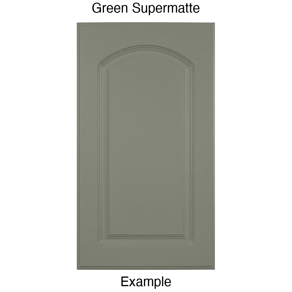 FC716 Arched Raised Panel Thermofoil Cabinet Door in Green Supermatte