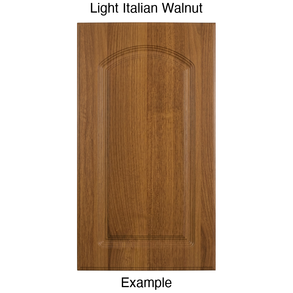 FC716 Arched Raised Panel Thermofoil Cabinet Door in Light Italian Walnut