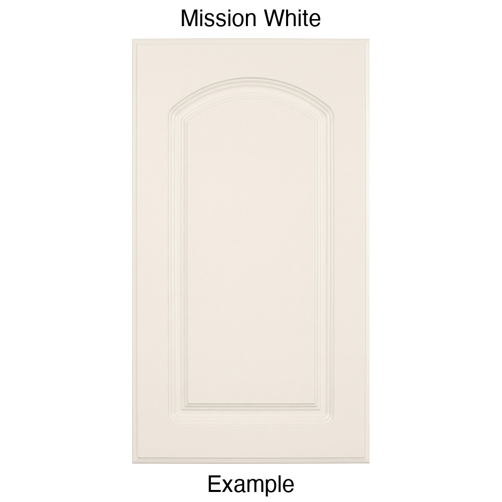 FC716 Arched Raised Panel Thermofoil Cabinet Door in Mission White