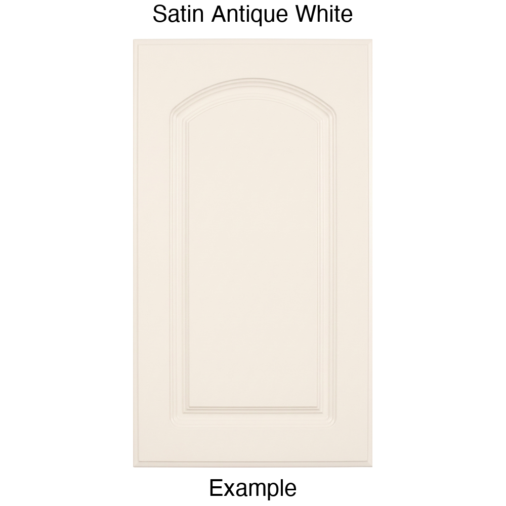 FC716 Arched Raised Panel Thermofoil Cabinet Door in Satin Antique White