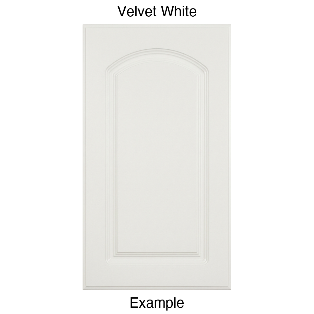 FC716 Arched Raised Panel Thermofoil Cabinet Door in Velvet White