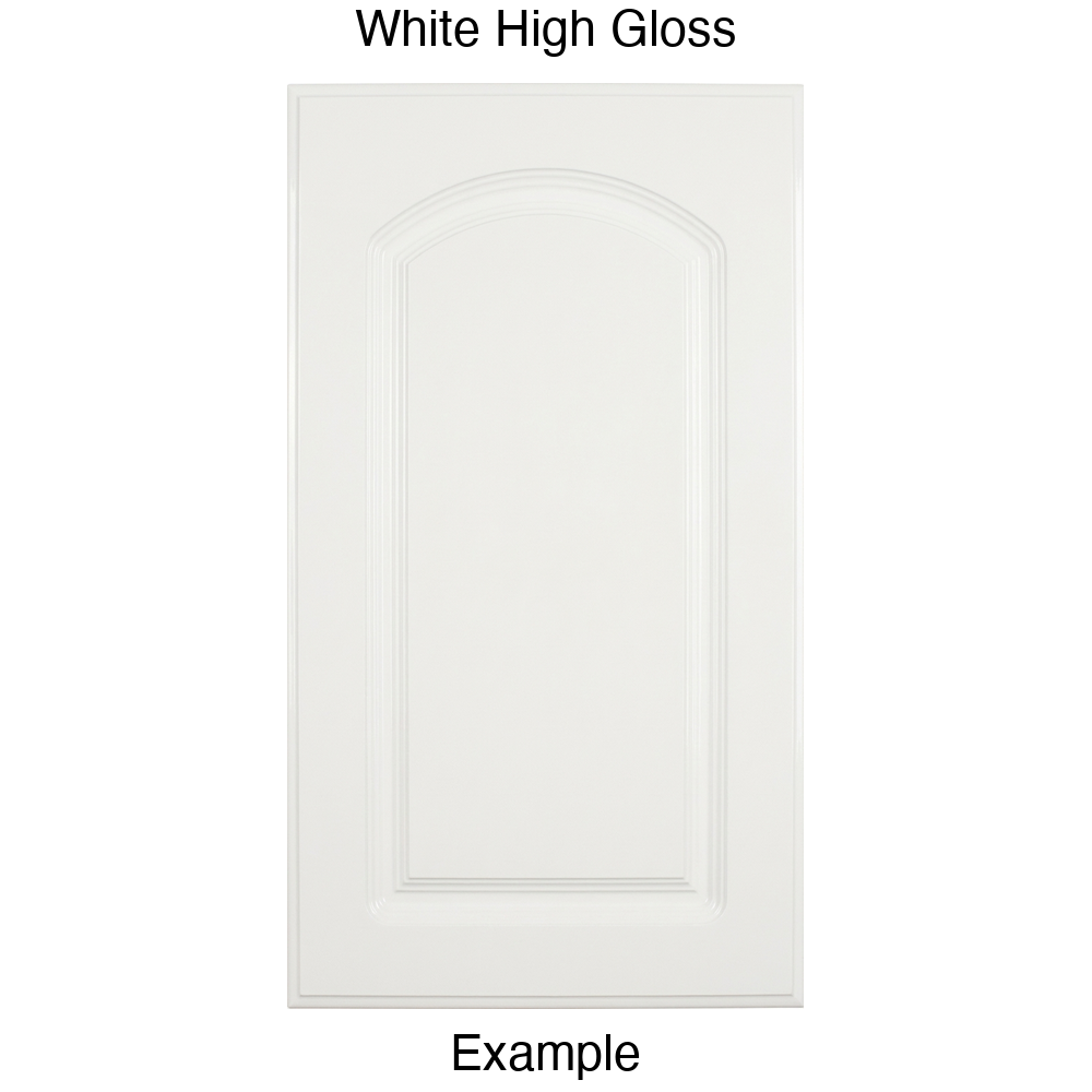 FC716 Arched Raised Panel Thermofoil Cabinet Door in White High Gloss