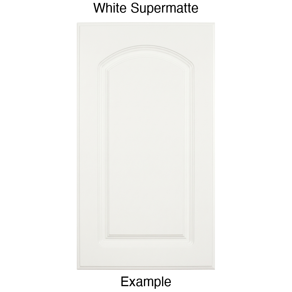 FC716 Arched Raised Panel Thermofoil Cabinet Door in White Supermatte