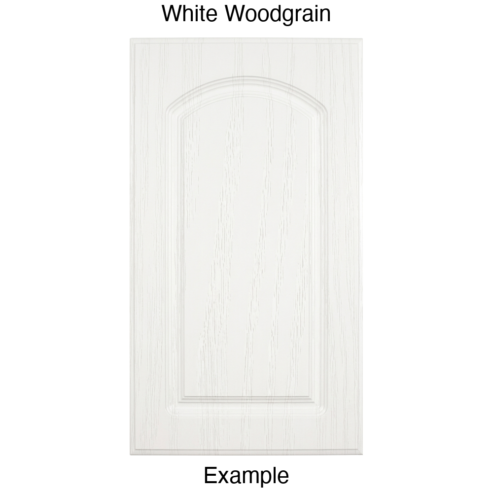 FC716 Arched Raised Panel Thermofoil Cabinet Door in White Woodgrain