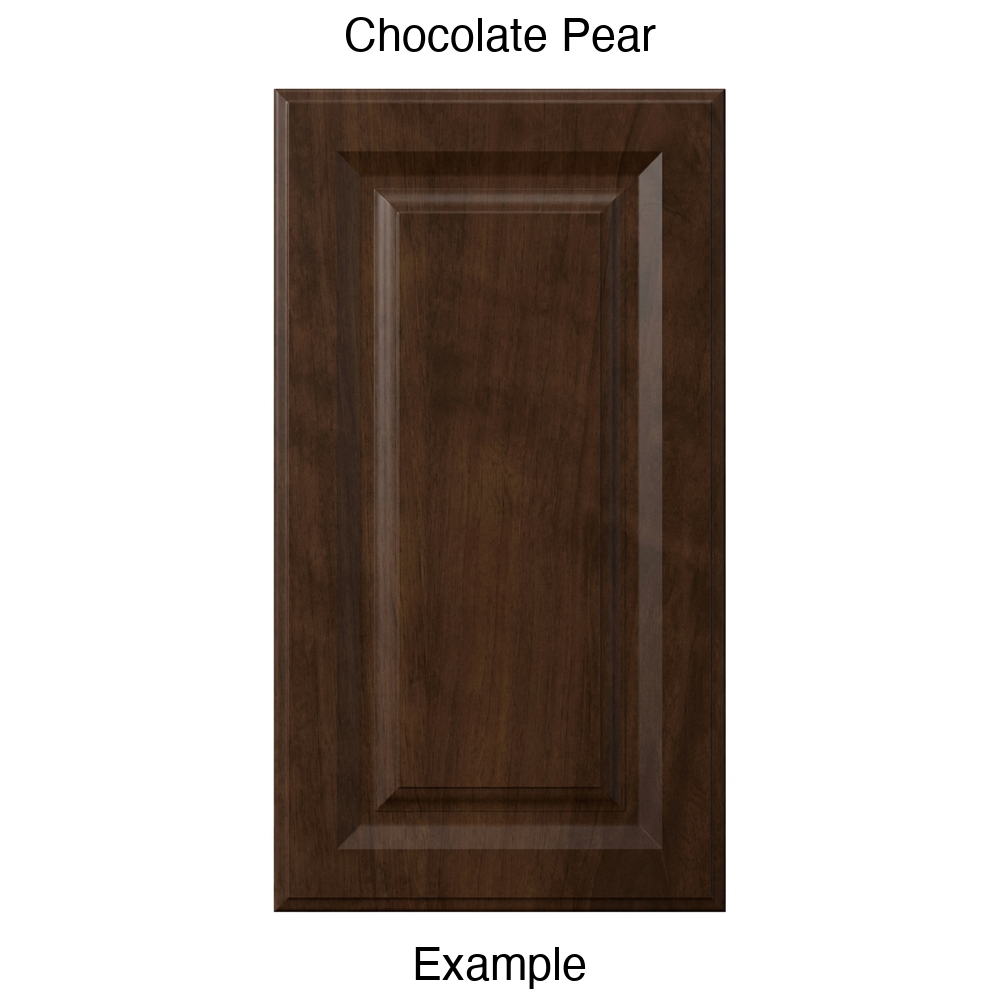 FR556 Raised Panel Thermofoil Cabinet Door in Chocolate Pear