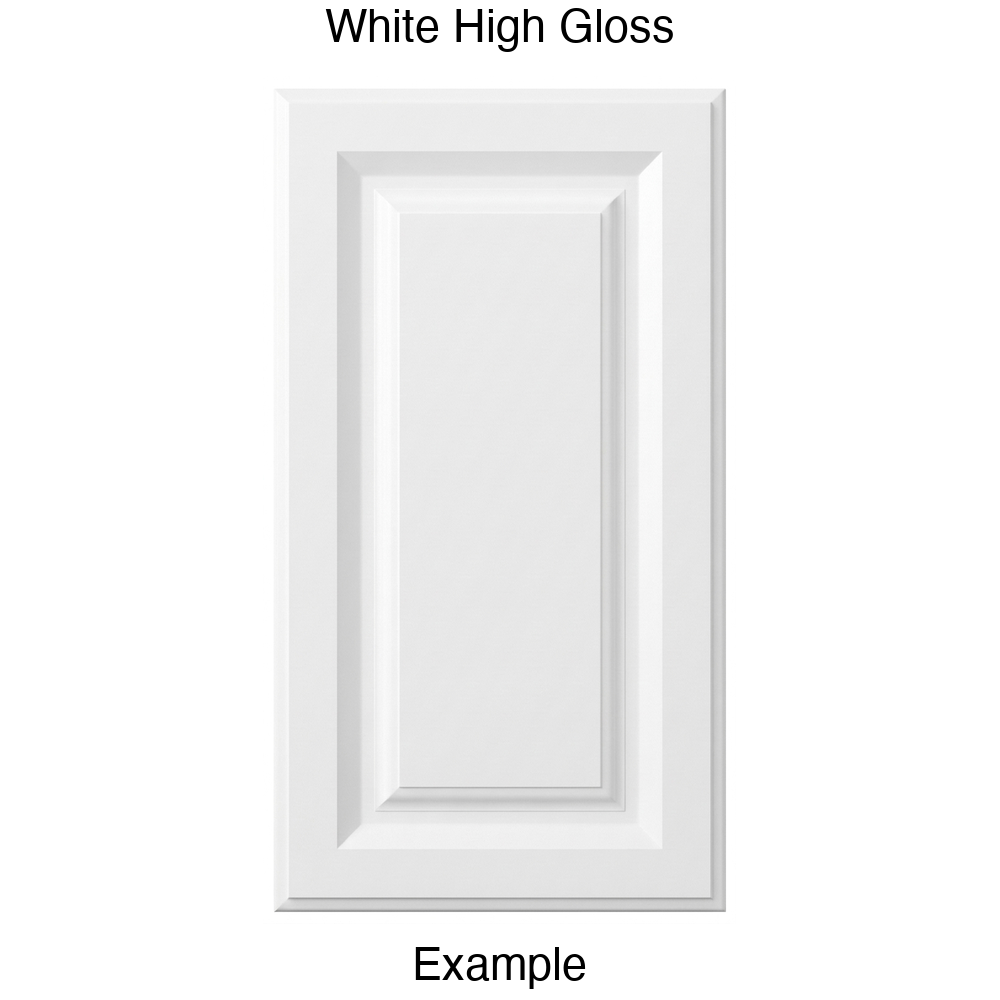 FR556 Raised Panel Thermofoil Cabinet Door in White High Gloss