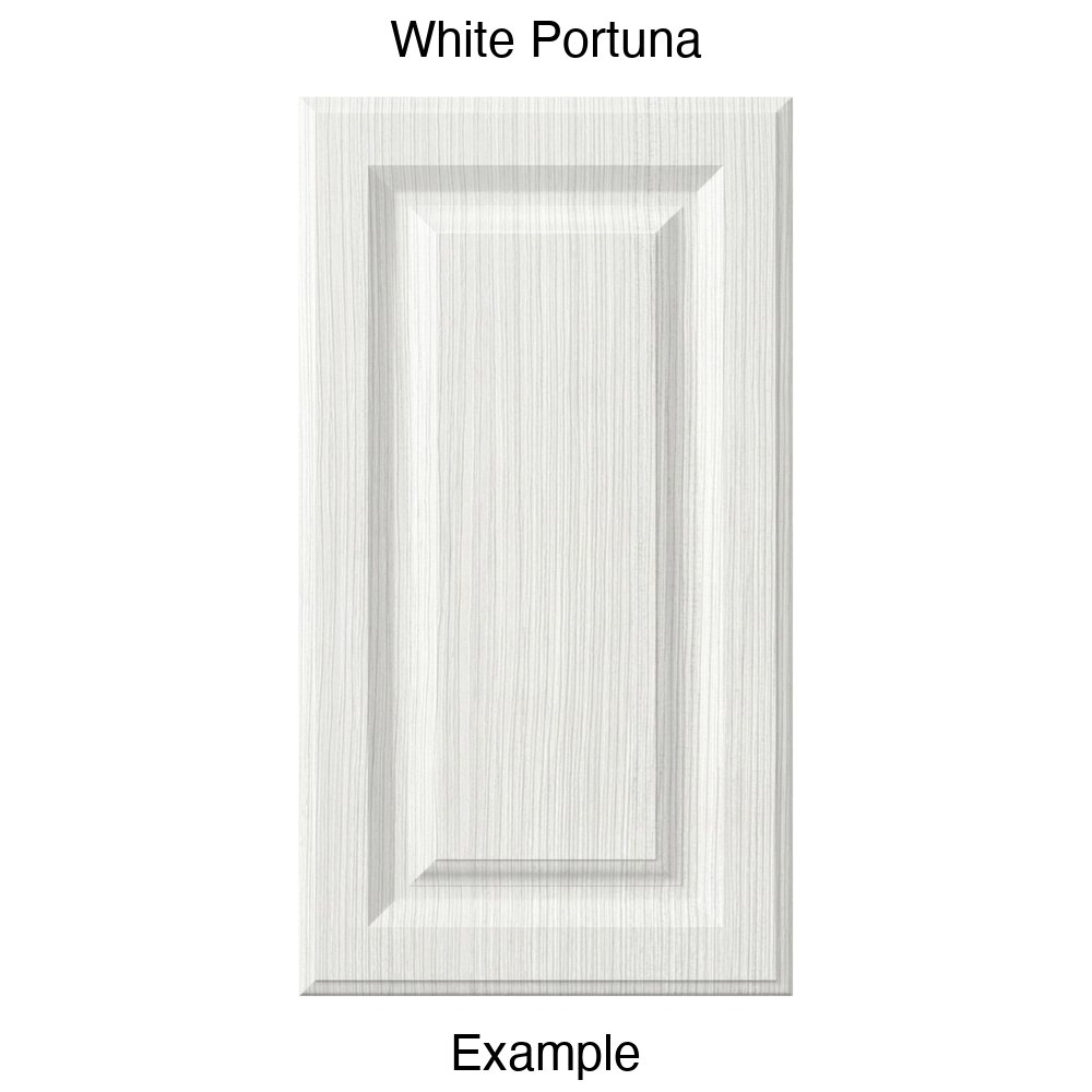 FR556 Raised Panel Thermofoil Cabinet Door in White Portuna