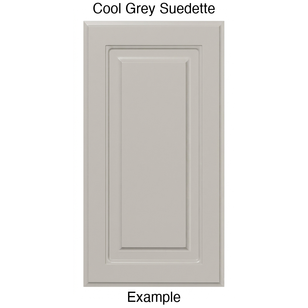 FS742 Raised Panel Thermofoil Cabinet Door in Cool Grey Suedette