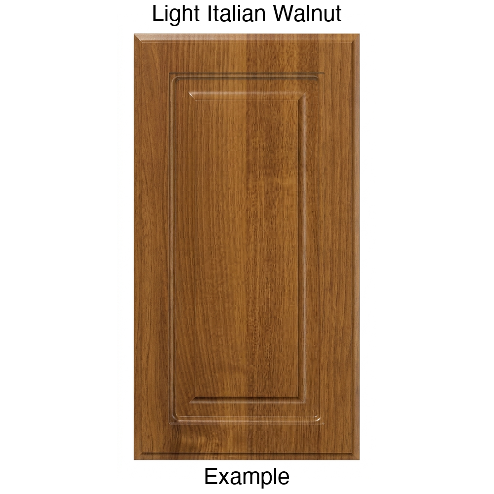 FS742 Raised Panel Thermofoil Cabinet Door in Light Italian Walnut