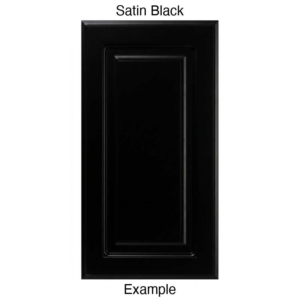FS742 Raised Panel Thermofoil Cabinet Door in Satin Black
