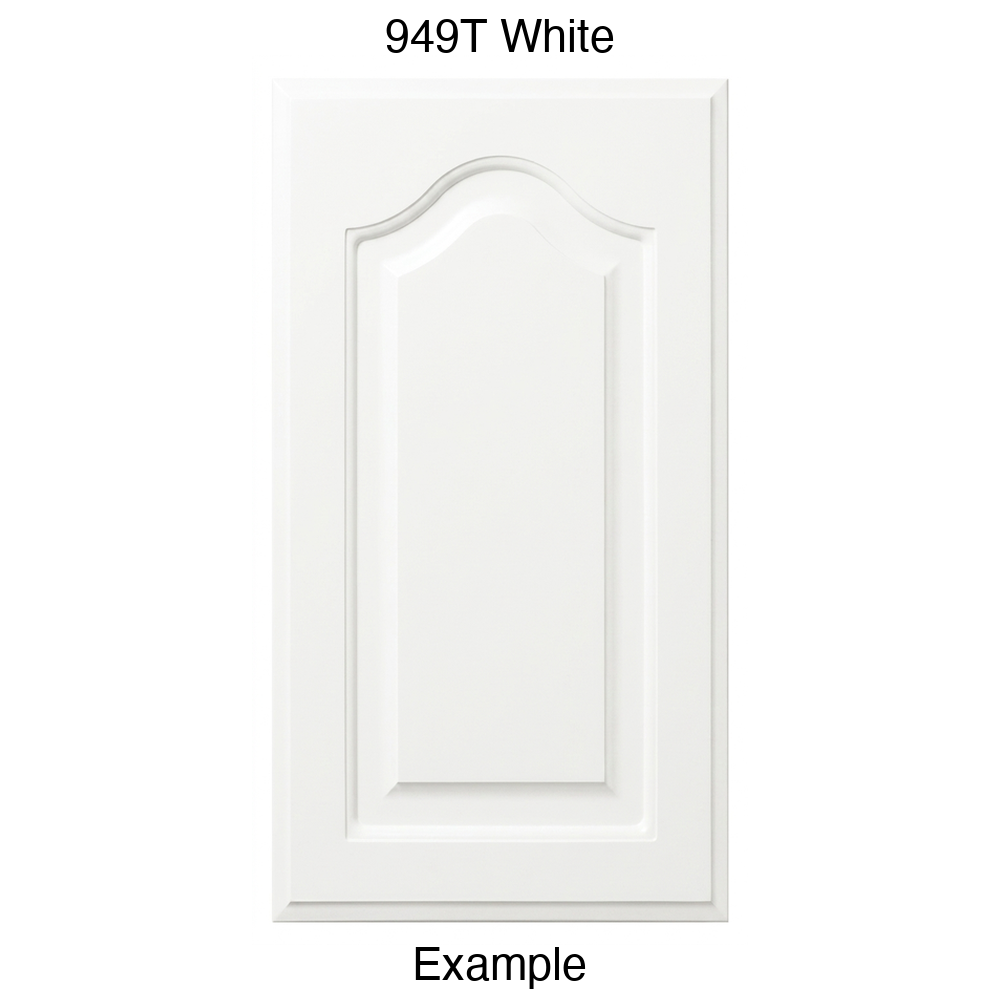 FS744 Cathedral Raised Panel Thermofoil Cabinet Door in 949T White