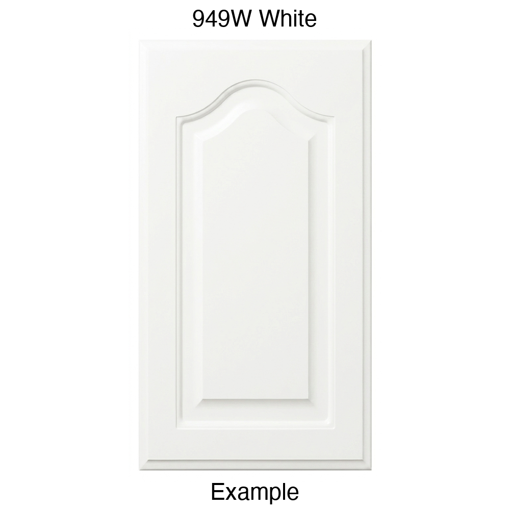 FS744 Cathedral Raised Panel Thermofoil Cabinet Door in 949W White
