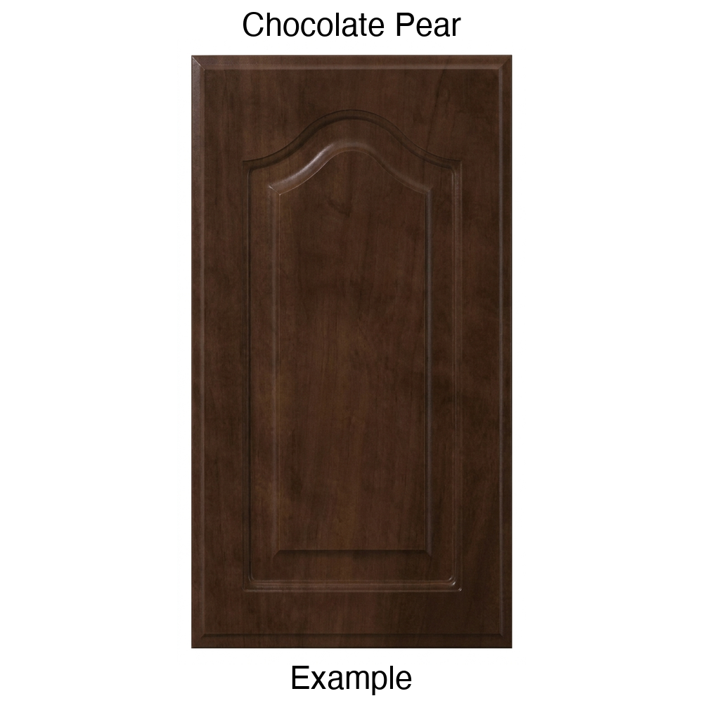 FS744 Cathedral Raised Panel Thermofoil Cabinet Door in Chocolate Pear