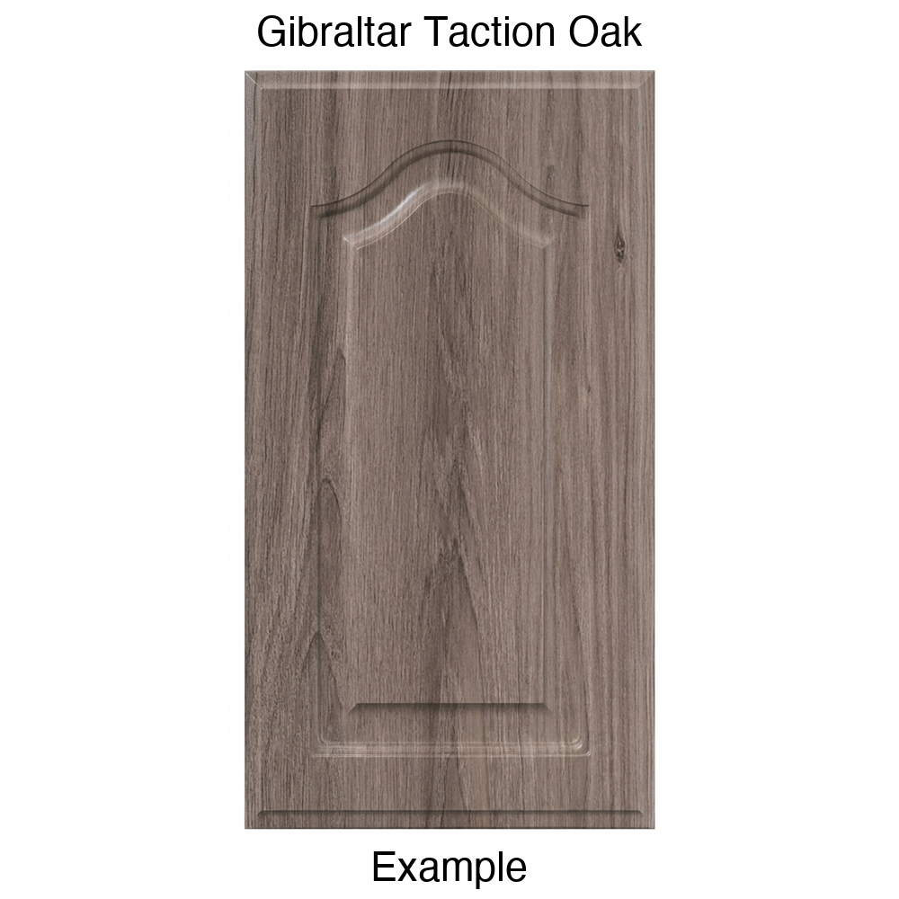 FS744 Cathedral Raised Panel Thermofoil Cabinet Door in Gibraltar Taction Oak