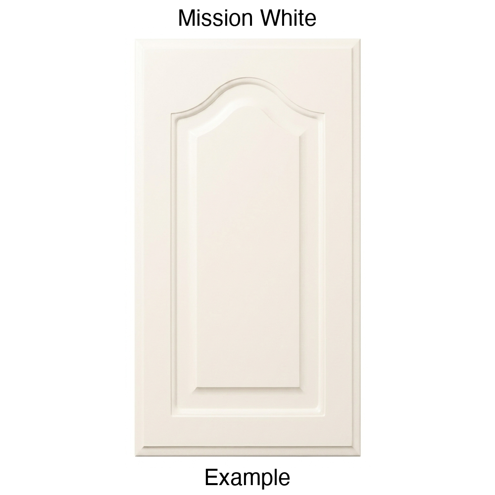FS744 Cathedral Raised Panel Thermofoil Cabinet Door in Mission White