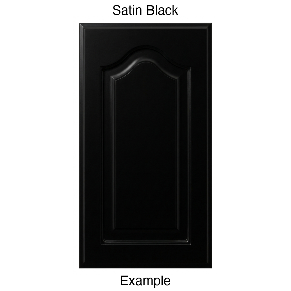 FS744 Cathedral Raised Panel Thermofoil Cabinet Door in Satin Black