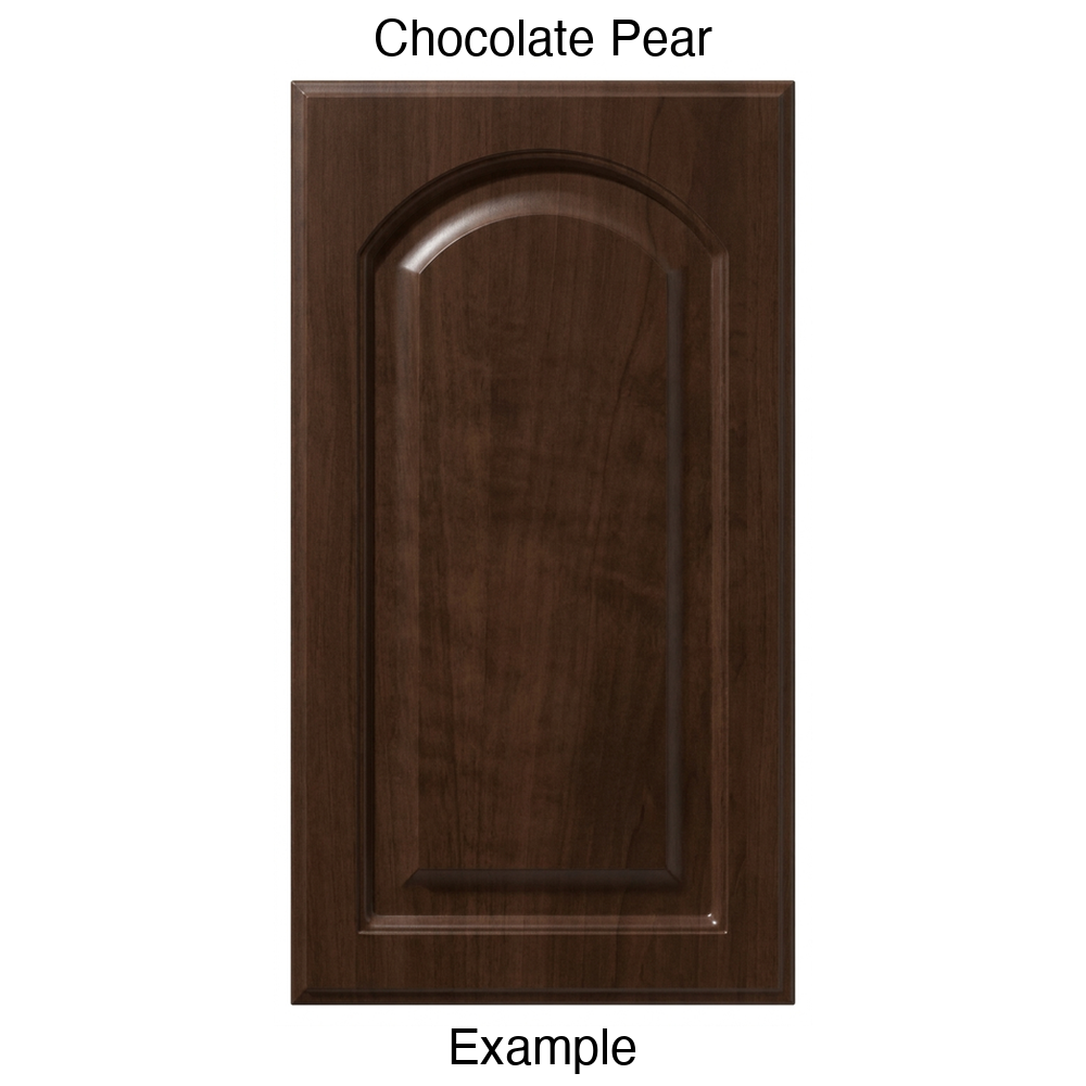 FS746 Arched Raised Panel Thermofoil Cabinet Door in Chocolate Pear