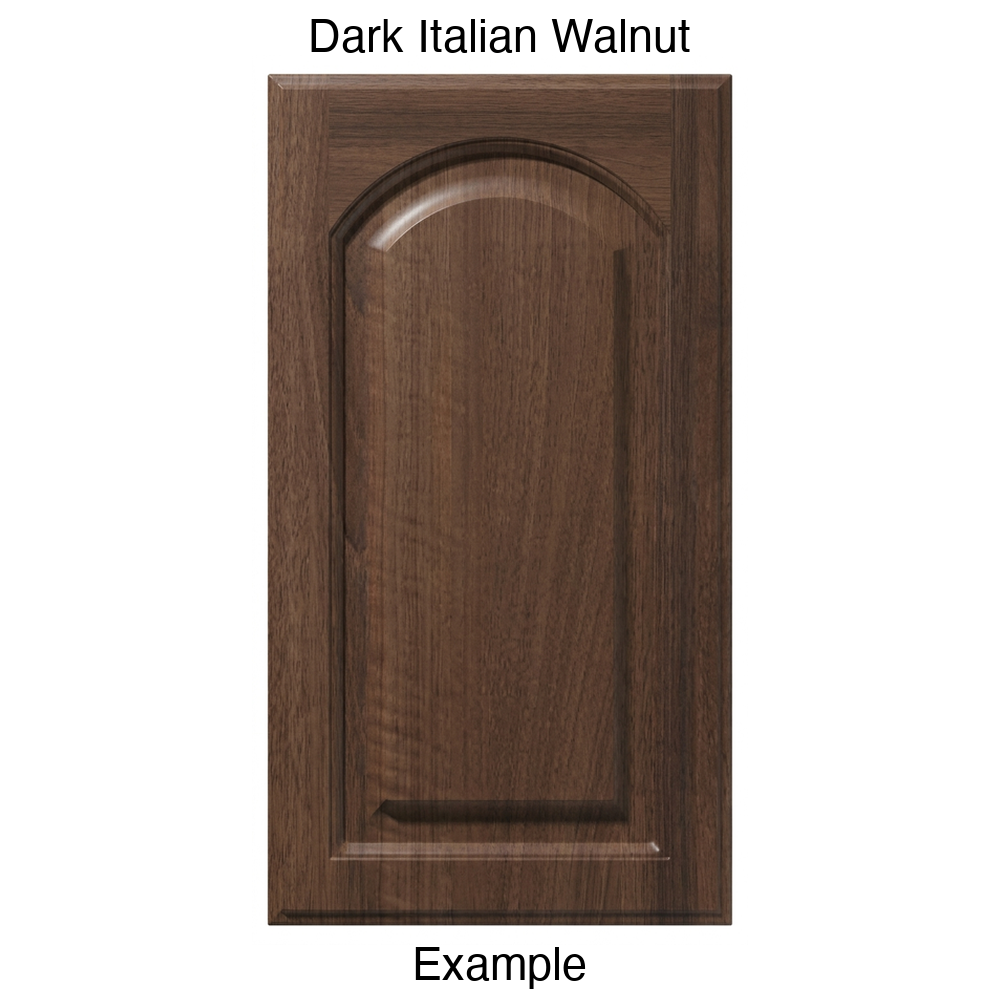FS746 Arched Raised Panel Thermofoil Cabinet Door in Dark Italian Walnut