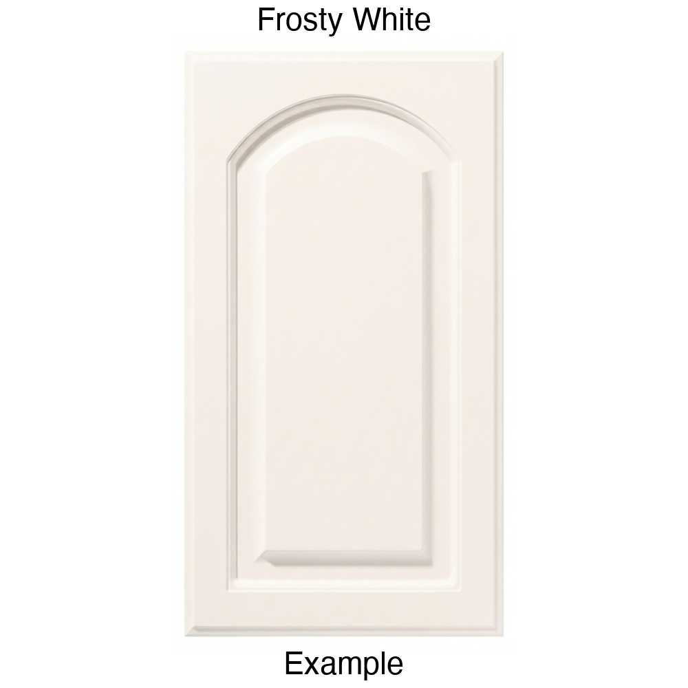 FS746 Arched Raised Panel Thermofoil Cabinet Door in Frosty White
