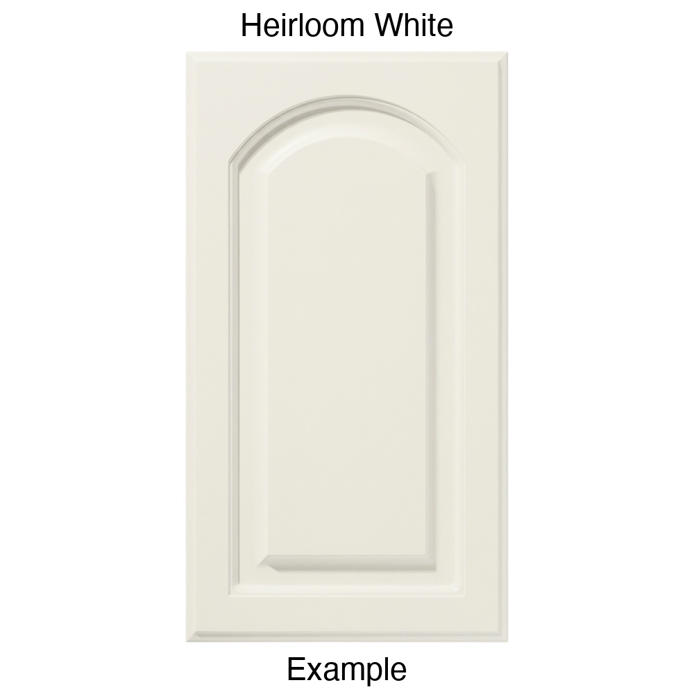 FS746 Arched Raised Panel Thermofoil Cabinet Door in Heirloom White