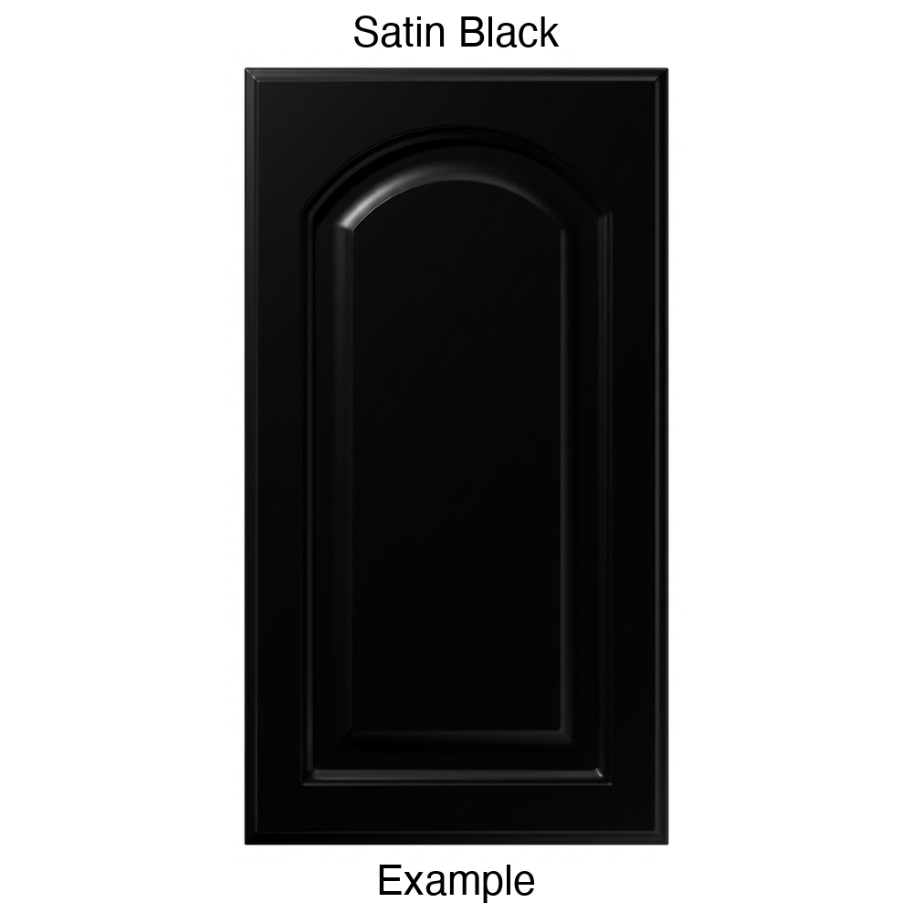 FS746 Arched Raised Panel Thermofoil Cabinet Door in Satin Black