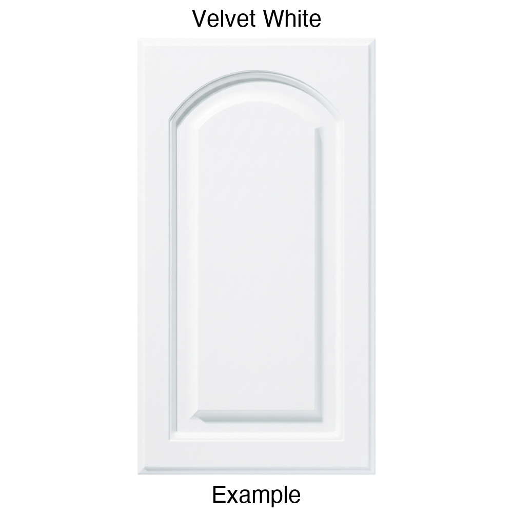 FS746 Arched Raised Panel Thermofoil Cabinet Door in Velvet White