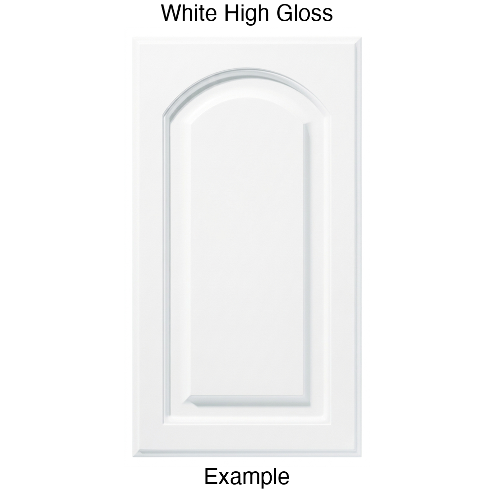 FS746 Arched Raised Panel Thermofoil Cabinet Door in White High Gloss