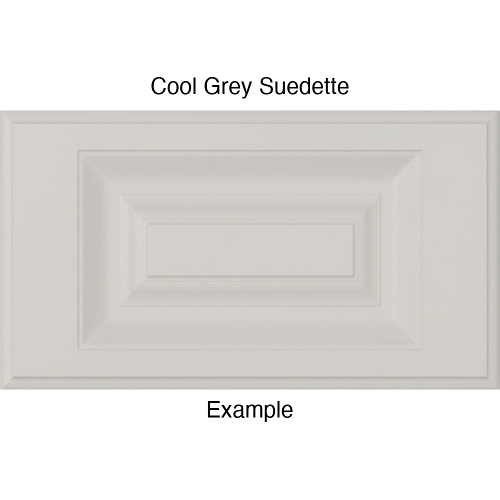 FS842 Thermofoil Drawer Front, Routed, in Cool Grey Suedette