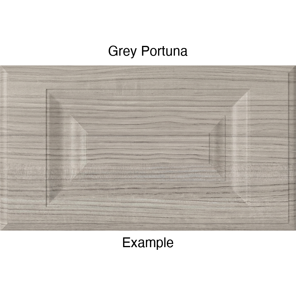 FS842 Thermofoil Drawer Front, Routed, in Grey Portuna