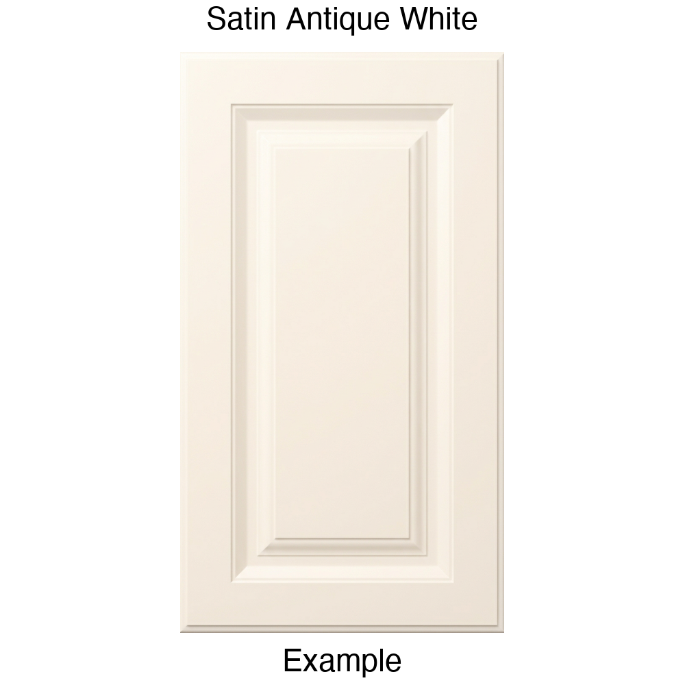 FS842 Raised Panel Thermofoil Cabinet Door in Satin Antique White