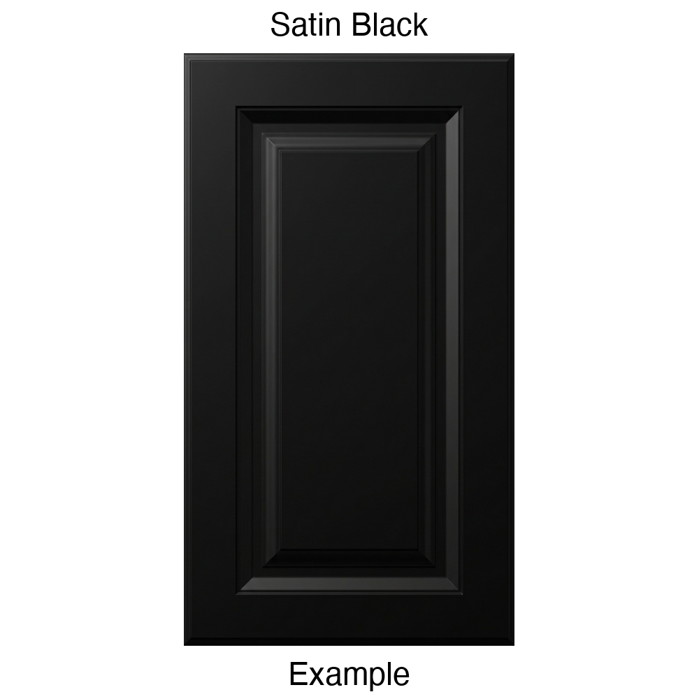 FS842 Raised Panel Thermofoil Cabinet Door in Satin Black