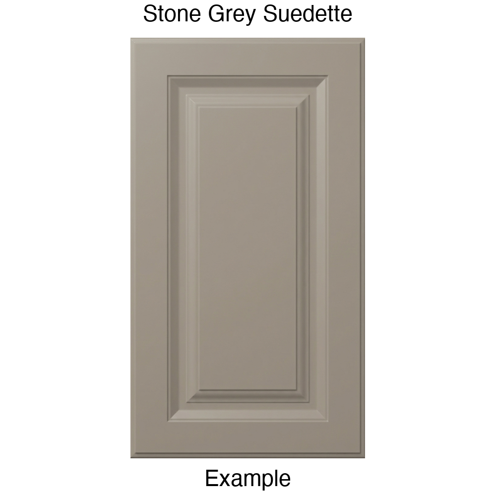 FS842 Raised Panel Thermofoil Cabinet Door in Stone Grey Suedette