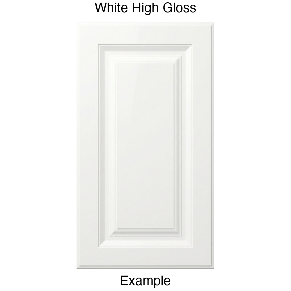 FS842 Raised Panel Thermofoil Cabinet Door in White High Gloss