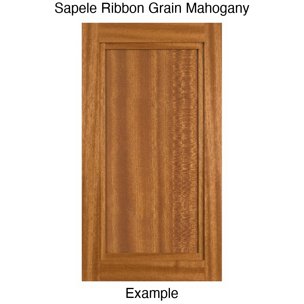 Graham Recessed Panel Cabinet Door in Sapele Ribbon Grain Mahogany