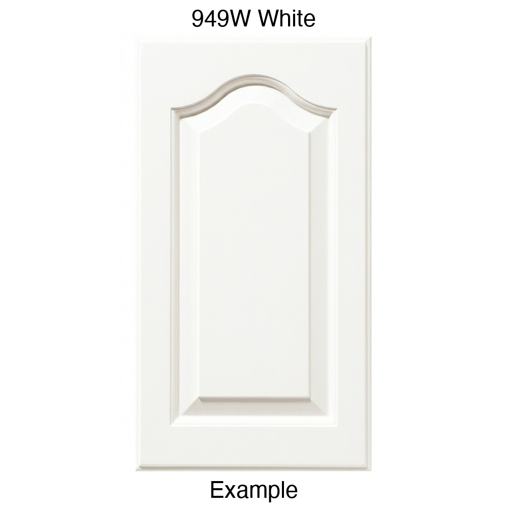 JL7 Cathedral Raised Panel Thermofoil Cabinet Door (Liberty Style) in 949W White