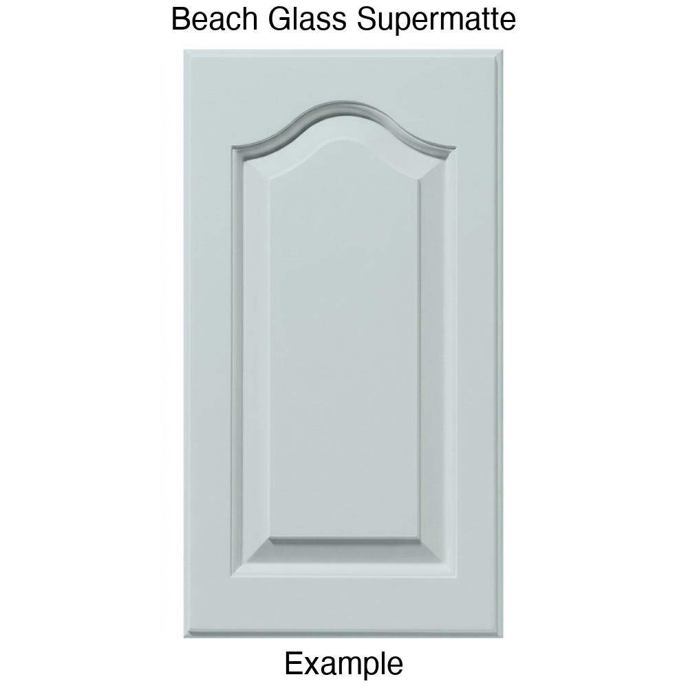 JL7 Cathedral Raised Panel Thermofoil Cabinet Door (Liberty Style) in Beach Glass Supermatte
